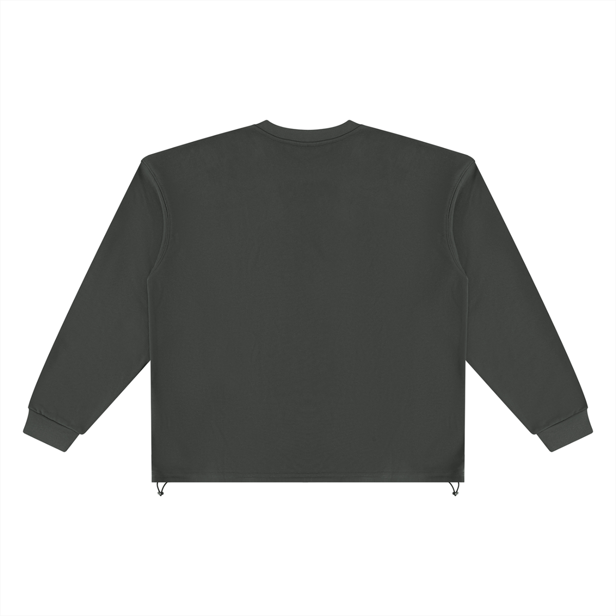 Unisex Oversized Boxy Drawstring Sweatshirt in dark gray, alternate angle