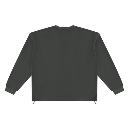 Unisex Oversized Boxy Drawstring Sweatshirt in dark gray, alternate angle