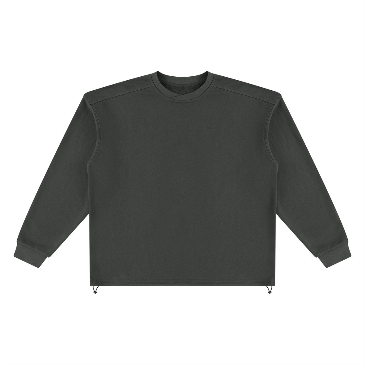 Unisex Oversized Boxy Drawstring Sweatshirt in dark gray