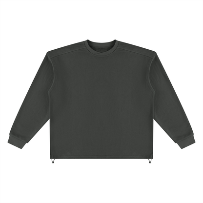 Unisex Oversized Boxy Drawstring Sweatshirt in dark gray