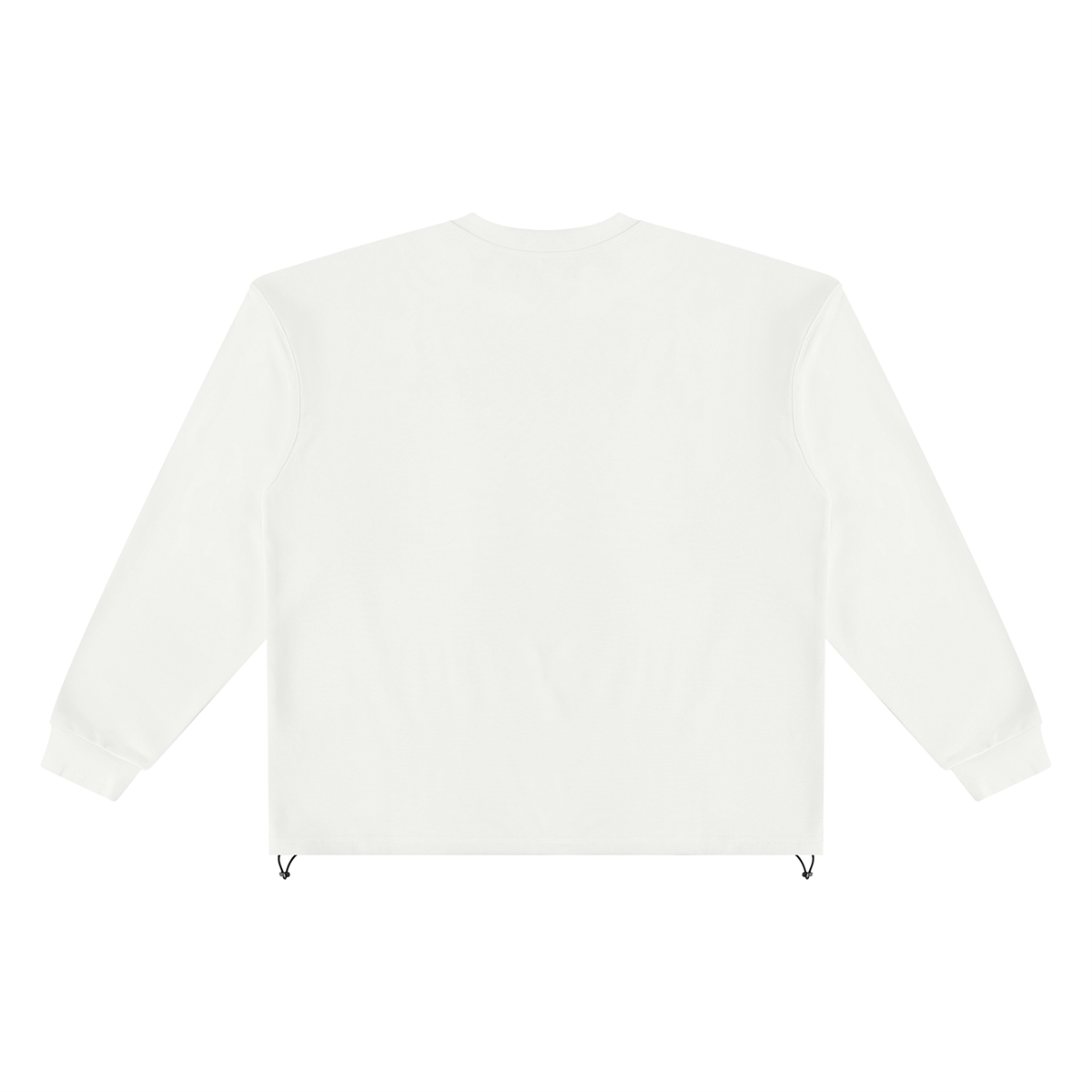 Unisex Oversized Boxy Drawstring Sweatshirt in white, alternate angle