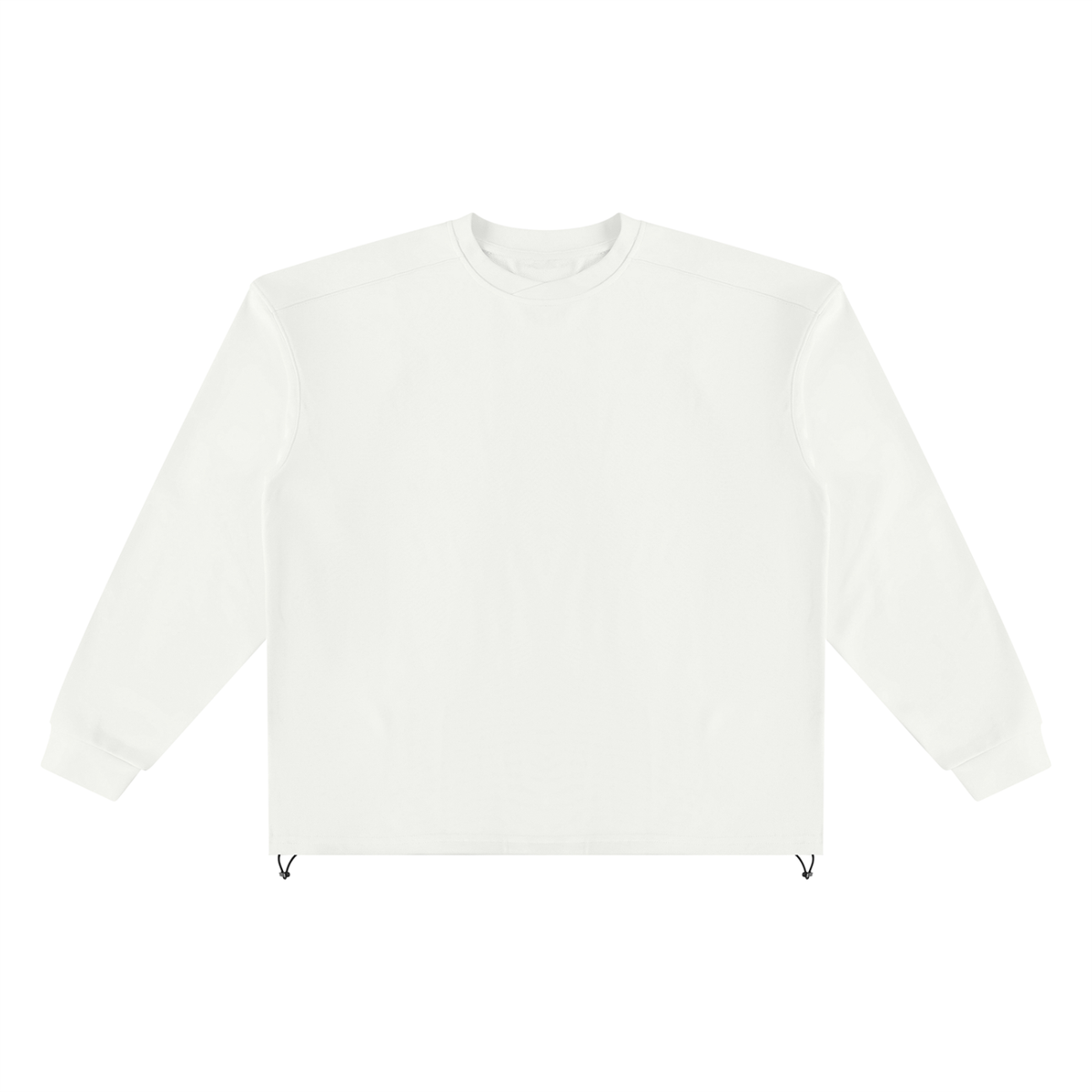 Unisex Oversized Boxy Drawstring Sweatshirt in white