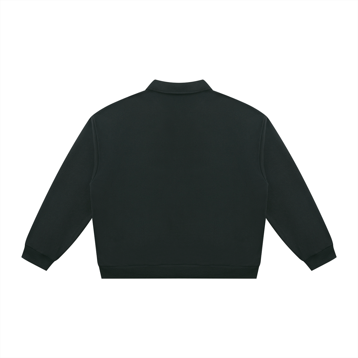 Unisex Oversized Collared Sweatshirt in black, alternate angle