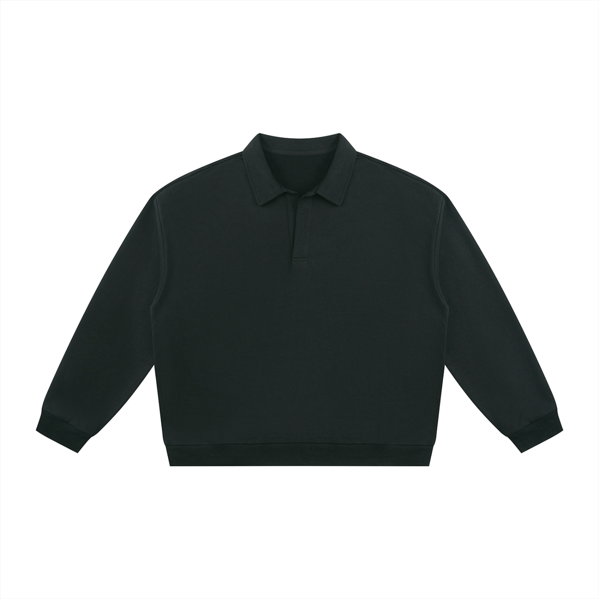 Unisex Oversized Collared Sweatshirt in black
