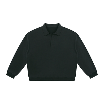 Unisex Oversized Collared Sweatshirt in black