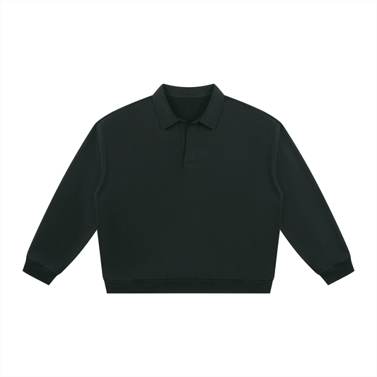 Unisex Oversized Collared Sweatshirt in black
