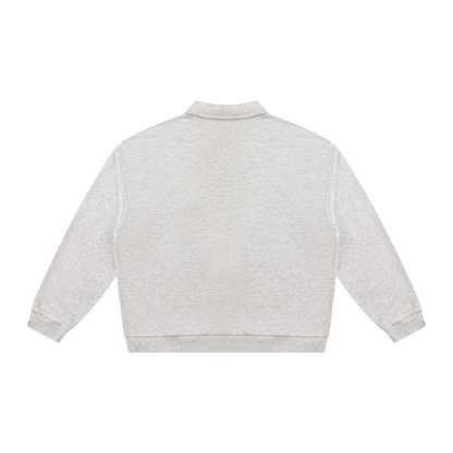 Unisex Oversized Collared Sweatshirt in flower gray, alternate angle