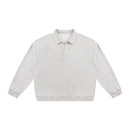 Unisex Oversized Collared Sweatshirt in flower gray
