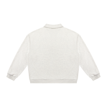 Unisex Oversized Collared Sweatshirt in oat gray, alternate angle