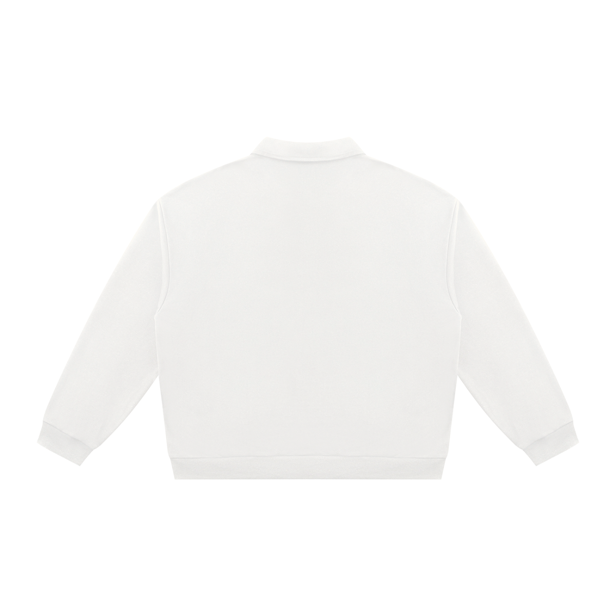 Unisex Oversized Collared Sweatshirt in white, alternate angle
