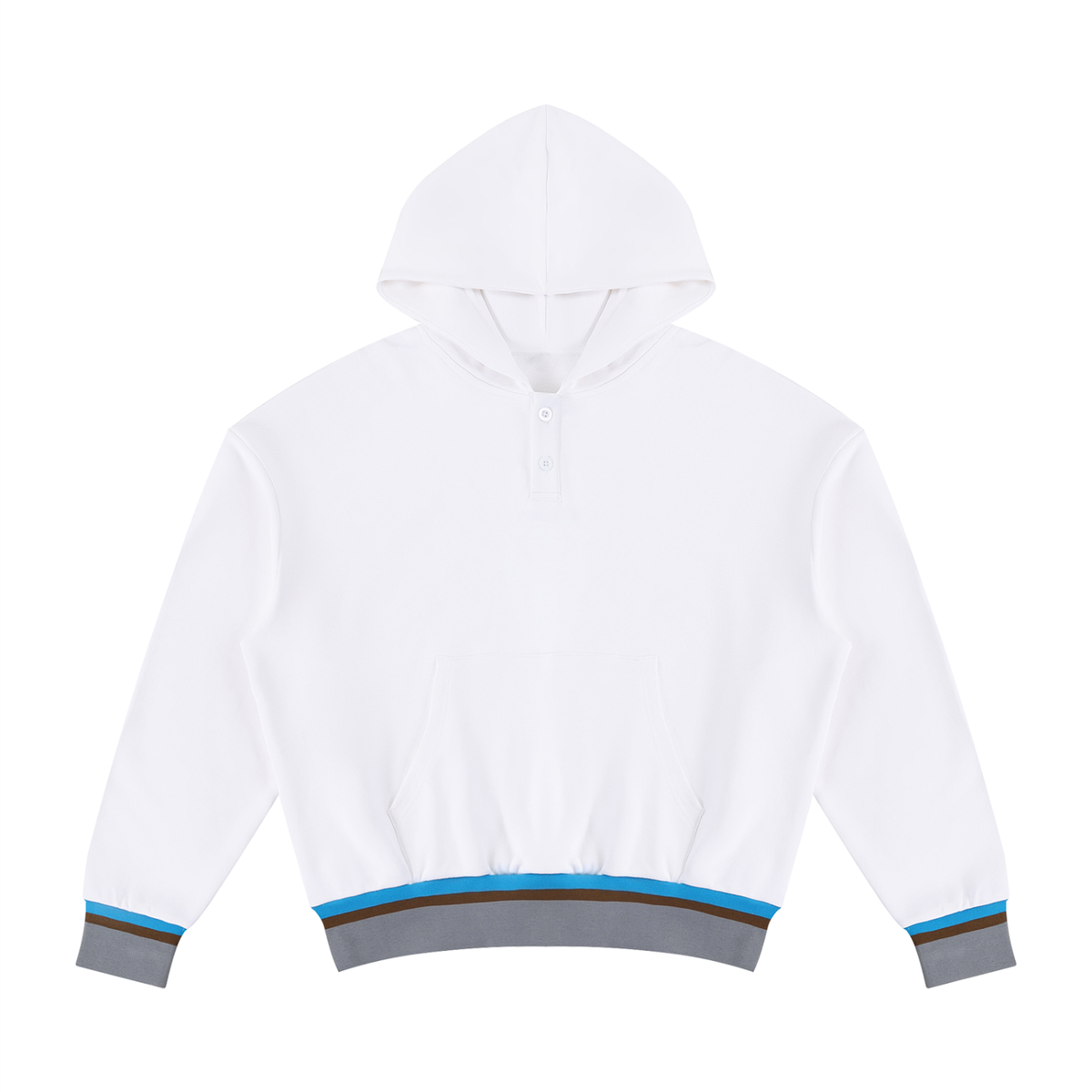 Unisex Oversized Color Block Boxy Hoodie in white