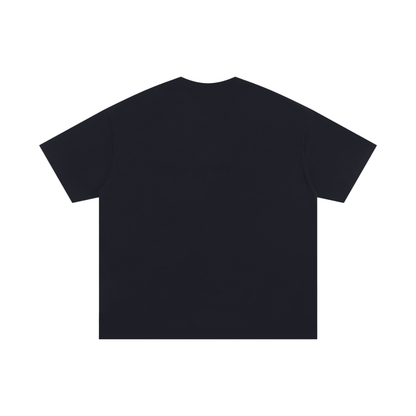 Unisex Oversized Cotton T-Shirt in black, alternate angle