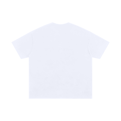 Unisex Oversized Cotton T-Shirt in white, alternate angle