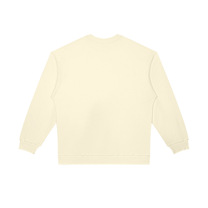 Unisex Oversized Crewneck Sweatshirt in apricot, alternate angle