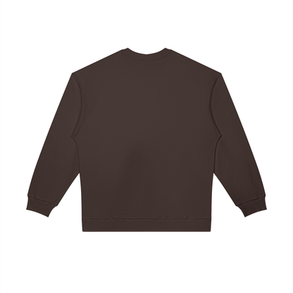 Unisex Oversized Crewneck Sweatshirt in dark brown, alternate angle