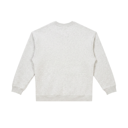 Unisex Oversized Crewneck Sweatshirt in flower gray, alternate angle