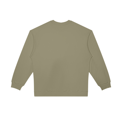 Unisex Oversized Crewneck Sweatshirt in gray green, alternate angle
