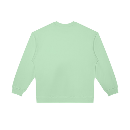 Unisex Oversized Crewneck Sweatshirt in light green, alternate angle