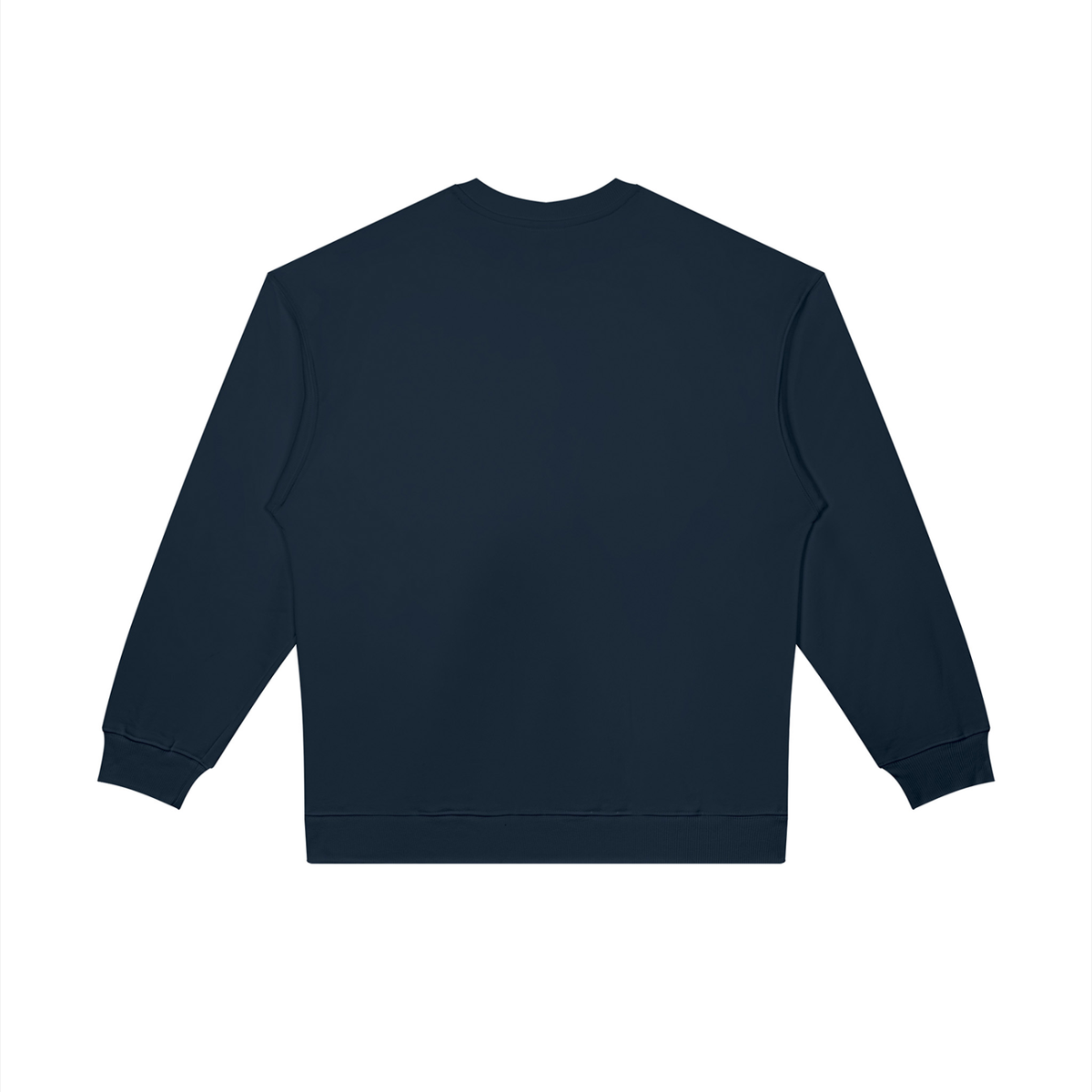 Unisex Oversized Crewneck Sweatshirt in navy blue, alternate angle