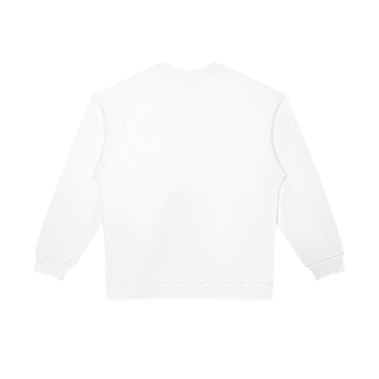 Unisex Oversized Crewneck Sweatshirt in white, alternate angle