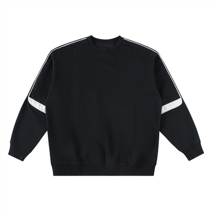 Unisex Oversized Crewneck Taped Sweatshirt in black