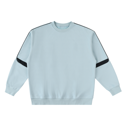 Unisex Oversized Crewneck Taped Sweatshirt in light blue