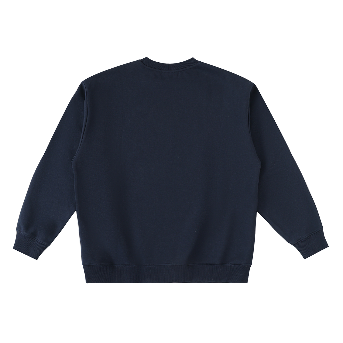 Unisex Oversized Crewneck Taped Sweatshirt in navy blue, alternate angle