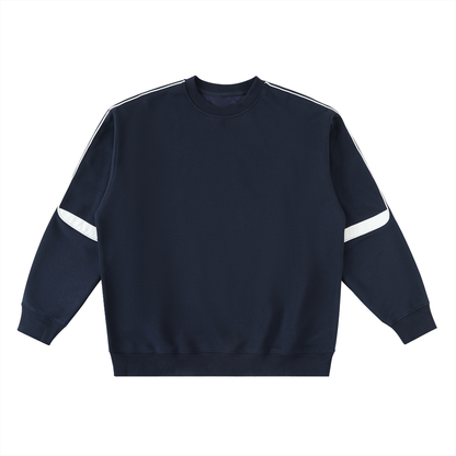 Unisex Oversized Crewneck Taped Sweatshirt in navy blue