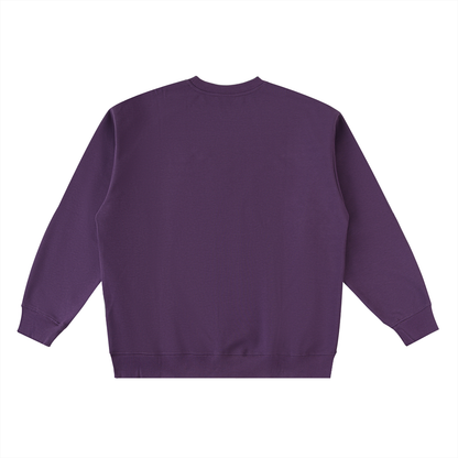 Unisex Oversized Crewneck Taped Sweatshirt in purple, alternate angle