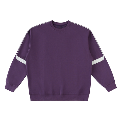 Unisex Oversized Crewneck Taped Sweatshirt in purple