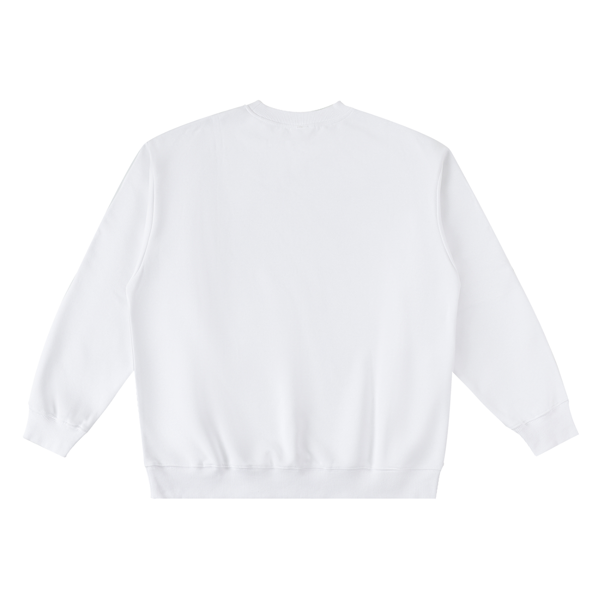 Unisex Oversized Crewneck Taped Sweatshirt in white, alternate angle