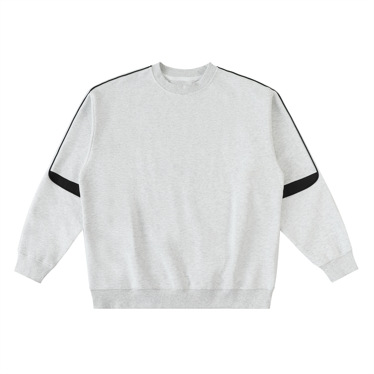Unisex Oversized Crewneck Taped Sweatshirt in white gray