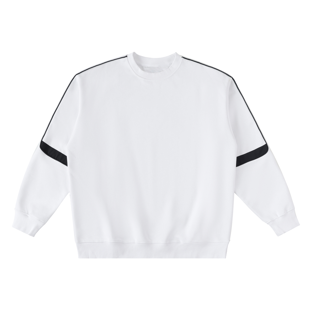 Unisex Oversized Crewneck Taped Sweatshirt in white