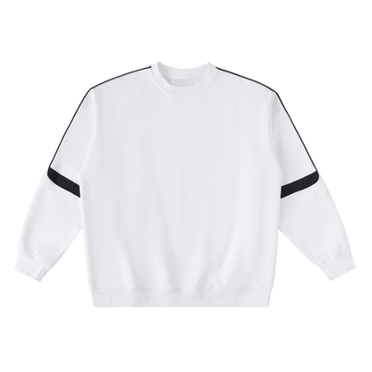 Unisex Oversized Crewneck Taped Sweatshirt in white