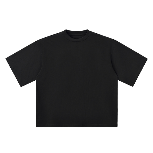 Unisex Oversized Drop Shoulder Cotton T-Shirt in black