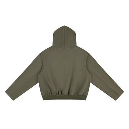 Unisex Oversized Drop Shoulder Hoodie in army green, alternate angle