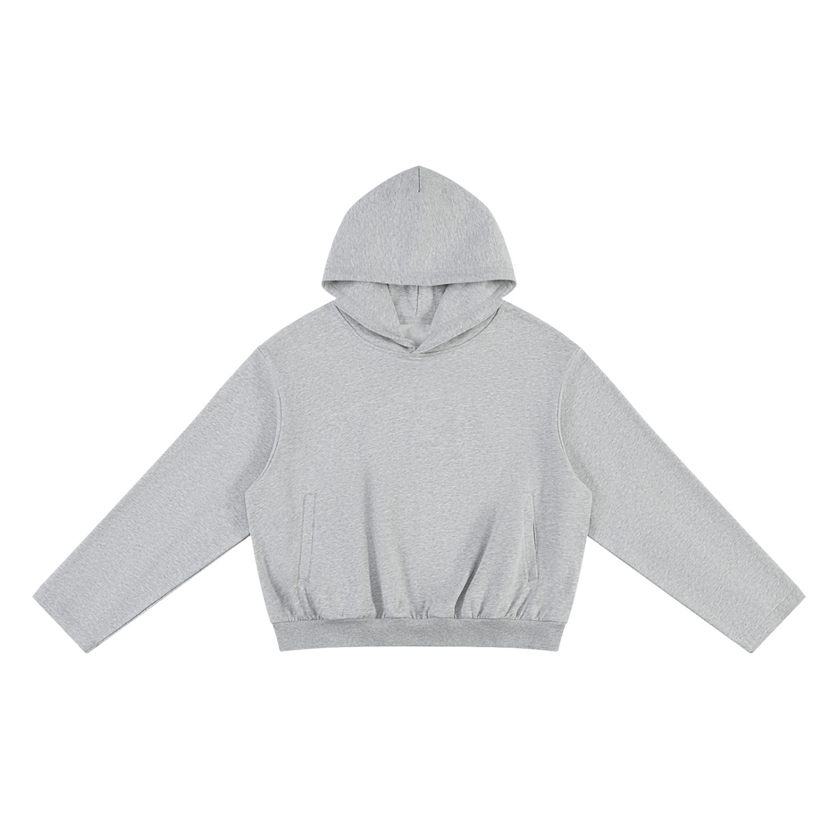 Unisex Oversized Drop Shoulder Hoodie in flower gray