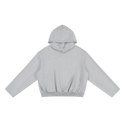 Unisex Oversized Drop Shoulder Hoodie in flower gray