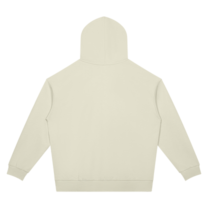 Unisex Oversized Drop Shoulder Pocket Hoodie in beige camel, alternate angle