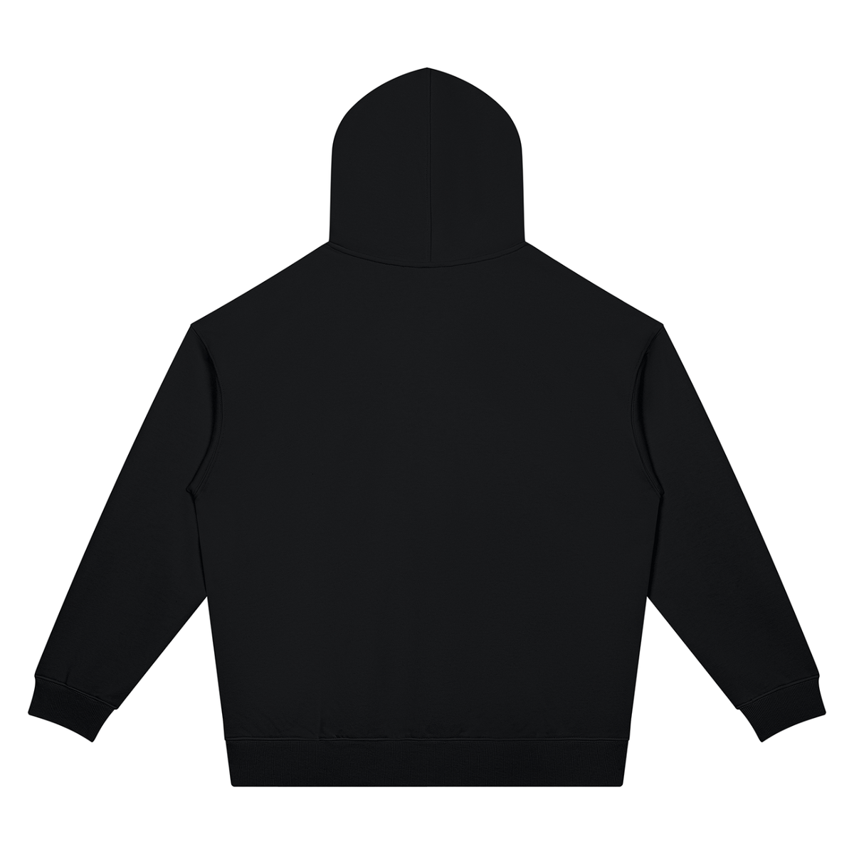 Unisex Oversized Drop Shoulder Pocket Hoodie in black, alternate angle