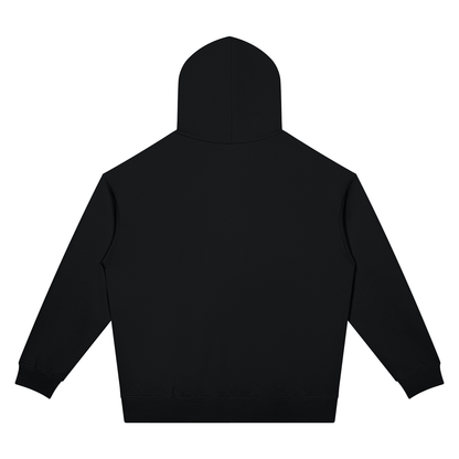 Unisex Oversized Drop Shoulder Pocket Hoodie in black, alternate angle