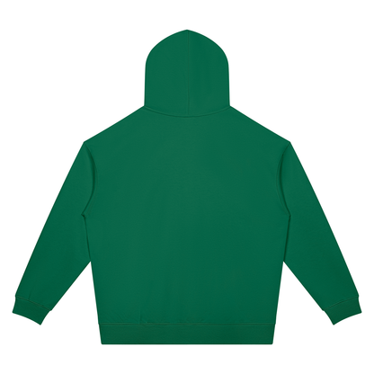 Unisex Oversized Drop Shoulder Pocket Hoodie in blackish green, alternate angle