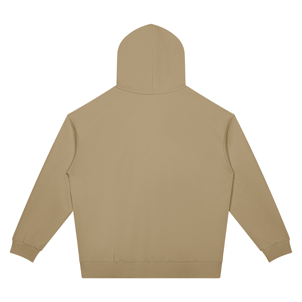 Unisex Oversized Drop Shoulder Pocket Hoodie in khaki, alternate angle