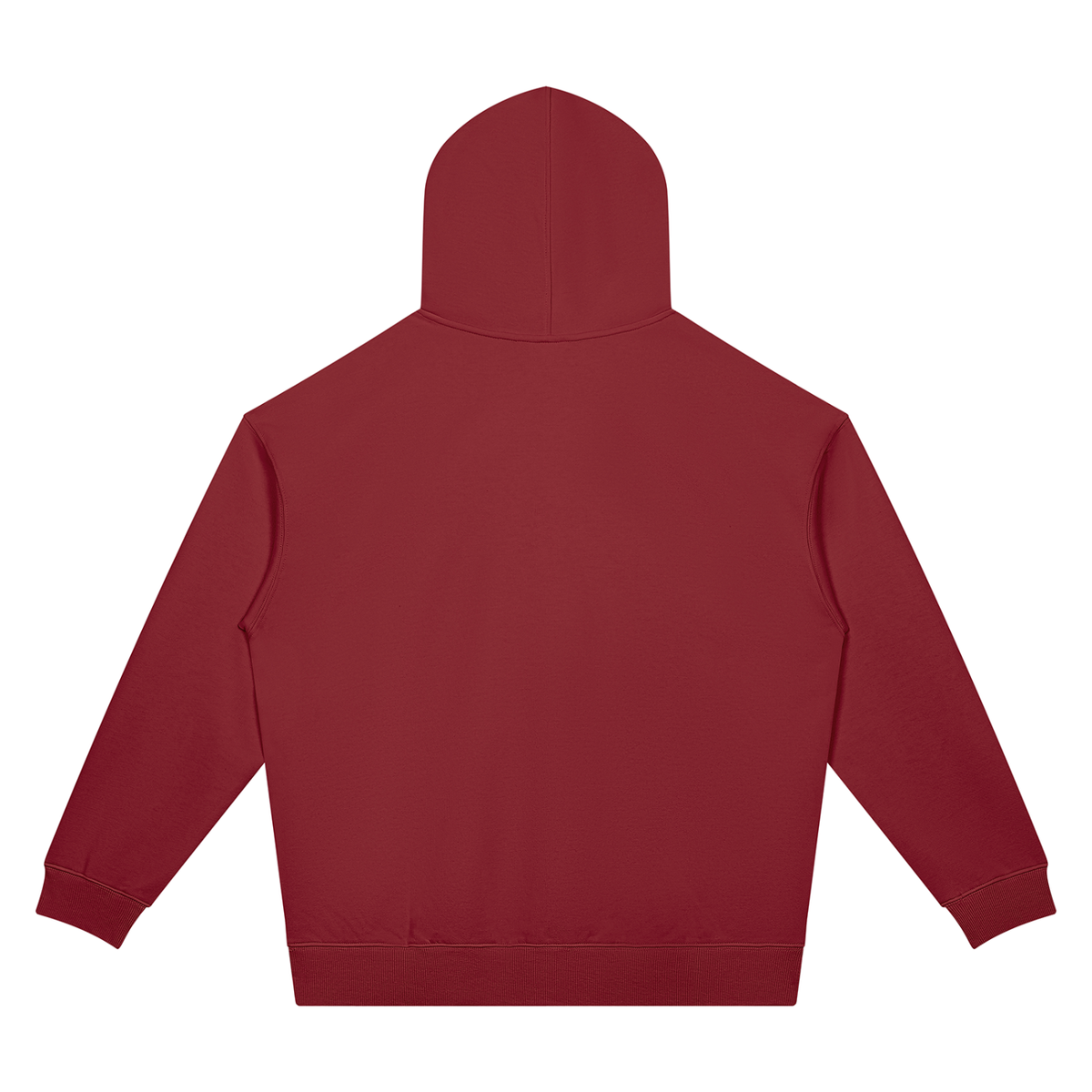Unisex Oversized Drop Shoulder Pocket Hoodie in red, alternate angle