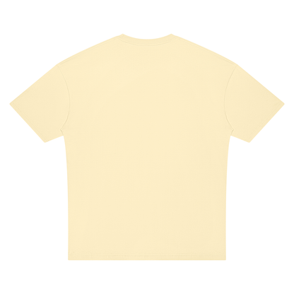 Unisex Oversized Drop Shoulder T-Shirt in apricot, alternate angle