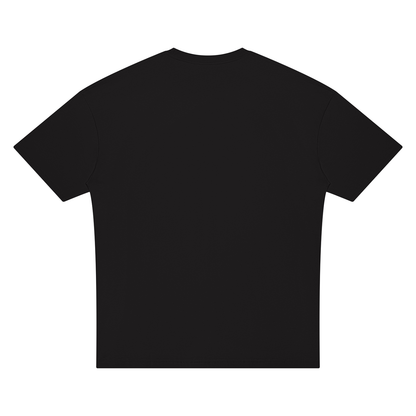 Unisex Oversized Drop Shoulder T-Shirt in black, alternate angle