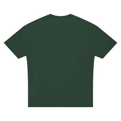 Unisex Oversized Drop Shoulder T-Shirt in blackish green, alternate angle