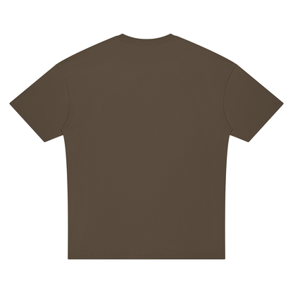 Unisex Oversized Drop Shoulder T-Shirt in brown, alternate angle