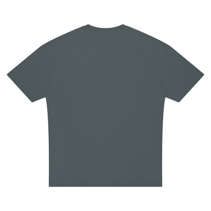 Unisex Oversized Drop Shoulder T-Shirt in dark gray, alternate angle