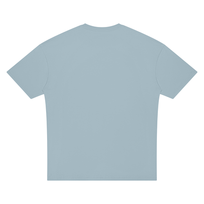 Unisex Oversized Drop Shoulder T-Shirt in gray blue, alternate angle